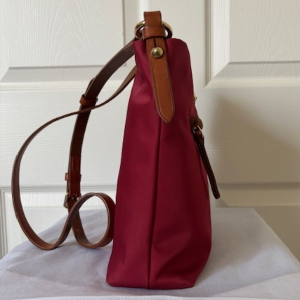 Dooney & Bourke Windham Daisy Letter Carrier Wine - Picture 3 of 16